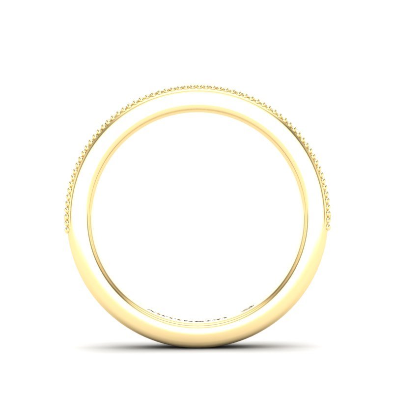 14K Gold Round Halfway Eternity Milgrain Chanel Pre Set Lab Grown Diamond Wedding Band Ring Round Cut ABB-250.3-LGD-22  - Abtin & Co.