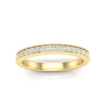 14K Gold Round Halfway Eternity Milgrain Chanel Pre Set Lab Grown Diamond Wedding Band Ring Round Cut ABB-250.1-LGD-22  - Abtin & Co.