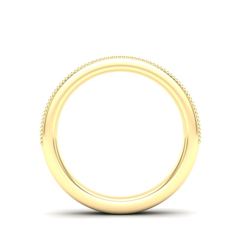 14K Gold Round Halfway Eternity Milgrain Chanel Pre Set Lab Grown Diamond Wedding Band Ring Round Cut ABB-250.1-LGD-22  - Abtin & Co.