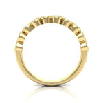 14K Gold Round Halfway Eternity Milgrain Modern Bezel Set Lab Grown Diamond Wedding Band Ring Round Cut ABB-117-LGD-22  - Abtin & Co.
