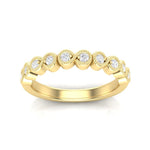 14K Gold Round Halfway Eternity Milgrain Modern Bezel Set Lab Grown Diamond Wedding Band Ring Round Cut ABB-117-LGD-1  - Abtin & Co.