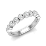 14K Gold Round Halfway Eternity Milgrain Modern Bezel Set Lab Grown Diamond Wedding Band Ring Round Cut ABB-117-LGD-1  - Abtin & Co.