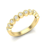 14K Gold Round Halfway Eternity Milgrain Modern Bezel Set Lab Grown Diamond Wedding Band Ring Round Cut ABB-117-LGD-22  - Abtin & Co.