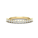 14K Gold Round Halfway Eternity Modern Share Prong Set Lab Grown Diamond Wedding Band Ring Round Cut ABB-239.2-LGD-1  - Abtin & Co.