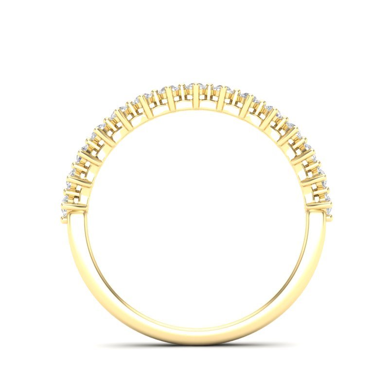 14K Gold Round Halfway Eternity Modern Share Prong Set Lab Grown Diamond Wedding Band Ring Round Cut ABB-239.2-LGD-22  - Abtin & Co.