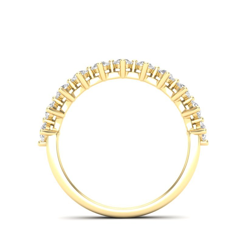 14K Gold Round Halfway Eternity Modern Share Prong Set Lab Grown Diamond Wedding Band Ring Round Cut ABB-239.5-LGD-1  - Abtin & Co.