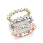 14K Gold Round Halfway Eternity Modern Share Prong Set Lab Grown Diamond Wedding Band Ring Round Cut ABB-239.5-LGD-43  - Abtin & Co.