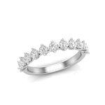 14K Gold Round Halfway Eternity Modern Share Prong Set Lab Grown Diamond Wedding Band Ring Round Cut ABB-239.5-LGD-1  - Abtin & Co.