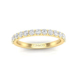 14K Gold Round Halfway Eternity Modern U Pave Set Lab Grown Diamond Wedding Band Ring Round Cut ABB-249.3-LGD-22  - Abtin & Co.