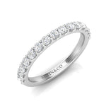 14K Gold Round Halfway Eternity Modern U Pave Set Lab Grown Diamond Wedding Band Ring Round Cut ABB-249.3-LGD-1  - Abtin & Co.
