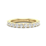 14K Gold Round Halfway Eternity Modern U Pave Set Lab Grown Diamond Wedding Band Ring Round Cut ABB-249.5-LGD-1  - Abtin & Co.