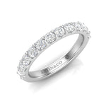 14K Gold Round Halfway Eternity Modern U Pave Set Lab Grown Diamond Wedding Band Ring Round Cut ABB-249.5-LGD-1  - Abtin & Co.