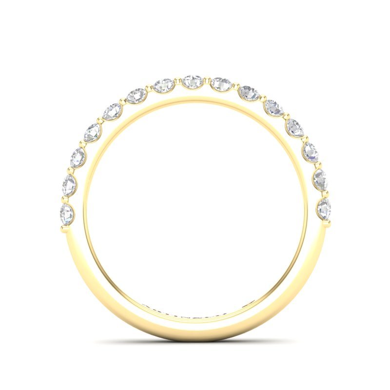 14K Gold Round Halfway Eternity Modern U Pave Set Lab Grown Diamond Wedding Band Ring Round Cut ABB-249.3-LGD-22  - Abtin & Co.