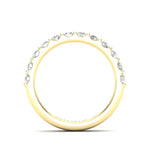 14K Gold Round Halfway Eternity Modern U Pave Set Lab Grown Diamond Wedding Band Ring Round Cut ABB-249.5-LGD-21  - Abtin & Co.
