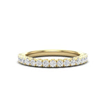 14K Gold Round Halfway Eternity Modern U Prong Set Lab Grown Diamond Wedding Band Ring Round Cut ABB-234.4-LGD-1  - Abtin & Co.