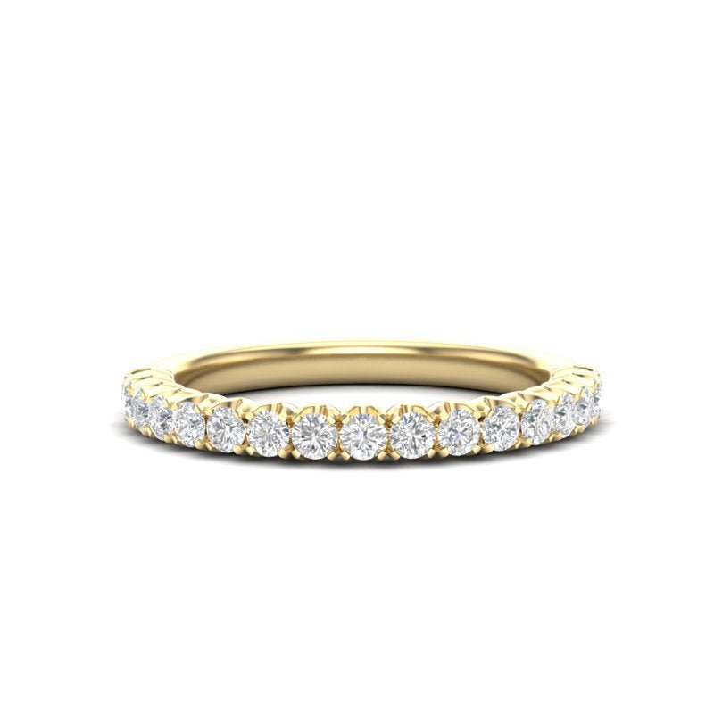 14K Gold Round Halfway Eternity Modern U Prong Set Lab Grown Diamond Wedding Band Ring Round Cut ABB-234.4-LGD-1  - Abtin & Co.