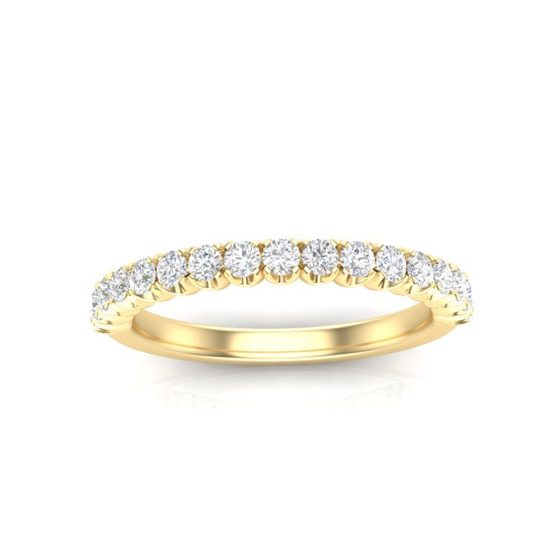 14K Gold Round Halfway Eternity Modern U Prong Set Lab Grown Diamond Wedding Band Ring Round Cut ABB-234.4-LGD-1  - Abtin & Co.