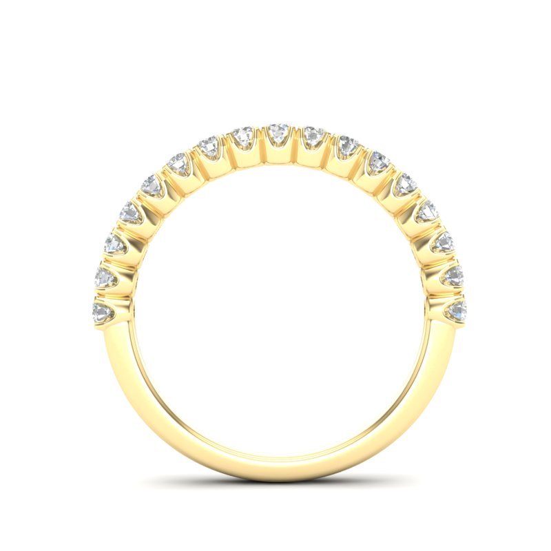 14K Gold Round Halfway Eternity Modern U Prong Set Lab Grown Diamond Wedding Band Ring Round Cut ABB-234.4-LGD-1  - Abtin & Co.