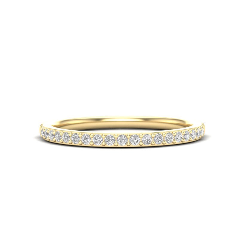 14K Gold Round Halfway Eternity Prong Set Lab Grown Diamond Wedding Band Ring Round Cut ABB-124.1-LGD  - Abtin & Co.
