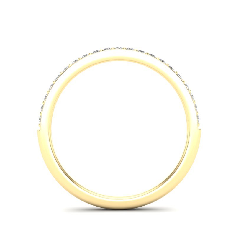 14K Gold Round Halfway Eternity Prong Set Lab Grown Diamond Wedding Band Ring Round Cut ABB-124.1-LGD  - Abtin & Co.
