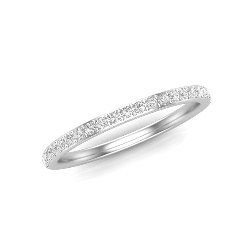 14K Gold Round Halfway Eternity Prong Set Lab Grown Diamond Wedding Band Ring Round Cut ABB-124.1-LGD  - Abtin & Co.