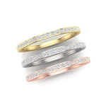 14K Gold Round Halfway Eternity Prong Set Lab Grown Diamond Wedding Band Ring Round Cut ABB-124.1-LGD  - Abtin & Co.
