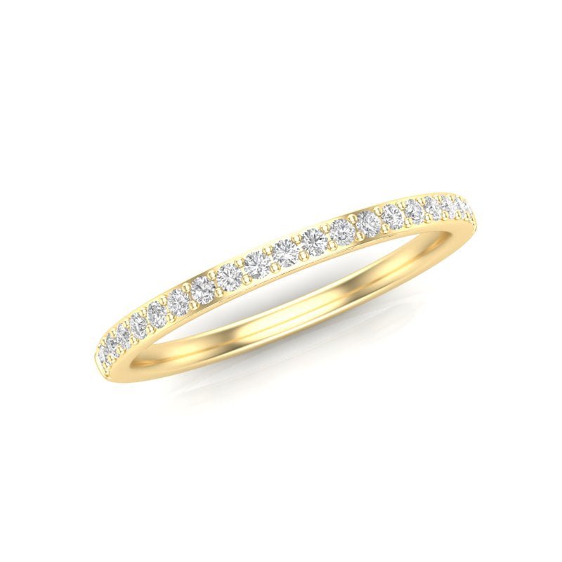 14K Gold Round Halfway Eternity Prong Set Lab Grown Diamond Wedding Band Ring Round Cut ABB-124.1-LGD  - Abtin & Co.