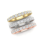 14K Gold Round Three Quarter Way Eternity Classic Prong Set Lab Grown Diamond Wedding Band Ring Round Cut ABB-159.2-LGD-43  - Abtin & Co.