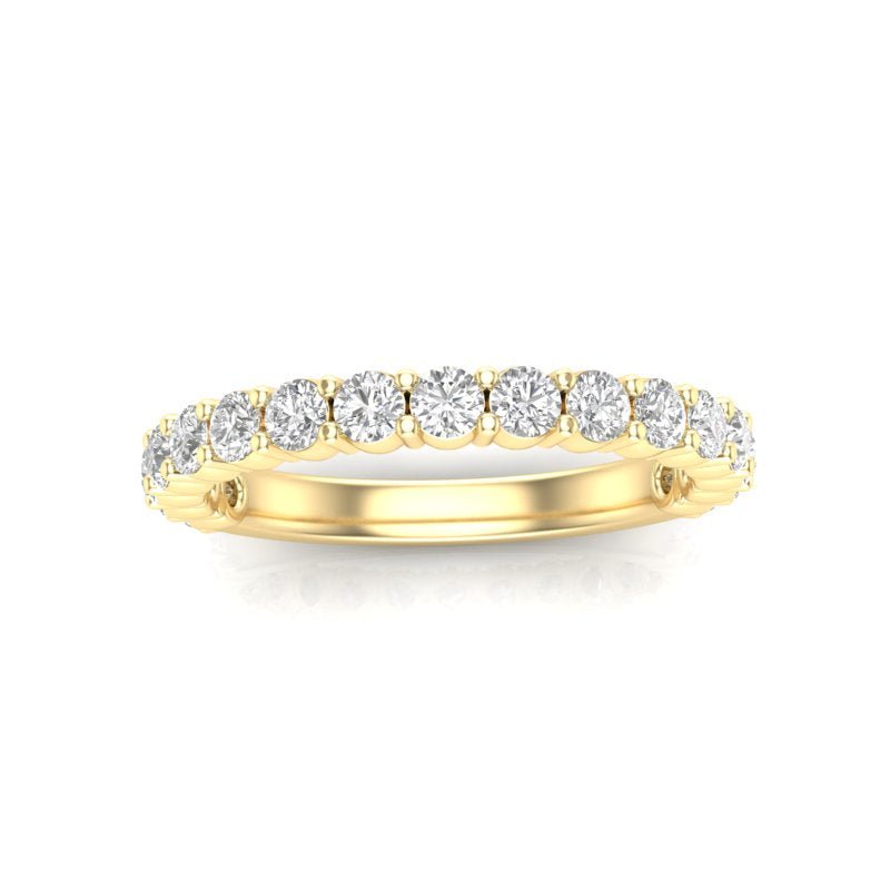 14K Gold Round Three Quarter Way Eternity Classic Prong Set Lab Grown Diamond Wedding Band Ring Round Cut ABB-159.2-LGD-22  - Abtin & Co.