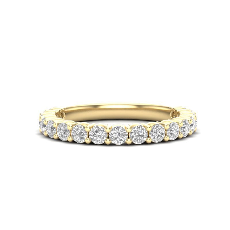 14K Gold Round Three Quarter Way Eternity Classic Prong Set Lab Grown Diamond Wedding Band Ring Round Cut ABB-159.2-LGD-1  - Abtin & Co.