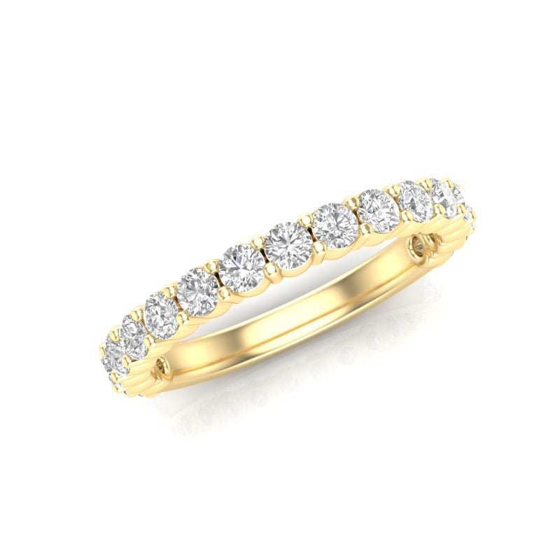 14K Gold Round Three Quarter Way Eternity Classic Prong Set Lab Grown Diamond Wedding Band Ring Round Cut ABB-159.2-LGD-22  - Abtin & Co.