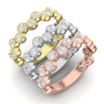 14K Gold Round Three Quarter Way Eternity Milgrain Bezel Set Lab Grown Diamond Wedding Band Ring Round Cut ABB-121.2-LGD-22  - Abtin & Co.