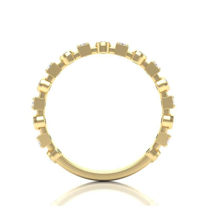 14K Gold Round Three Quarter Way Eternity Multi Set Lab Grown Diamond Wedding Band Ring Round Cut ABB-155.2-LGD-22  - Abtin & Co.