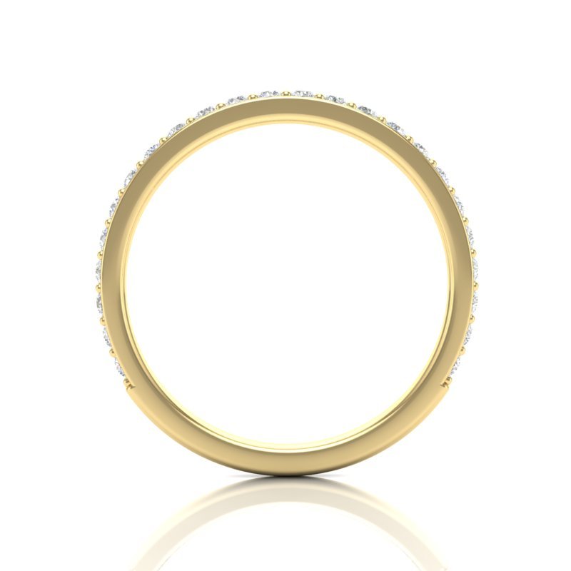 14K Gold Round Three Quarter Way Eternity Prong Set Lab Grown Diamond Wedding Band Ring Round Cut ABB-124.2-LGD-22  - Abtin & Co.