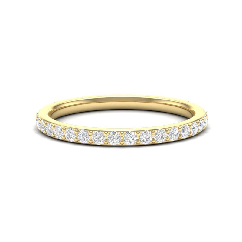 14K Gold Round Three Quarter Way Eternity Prong Set Lab Grown Diamond Wedding Band Ring Round Cut ABB-124.2-LGD-1  - Abtin & Co.