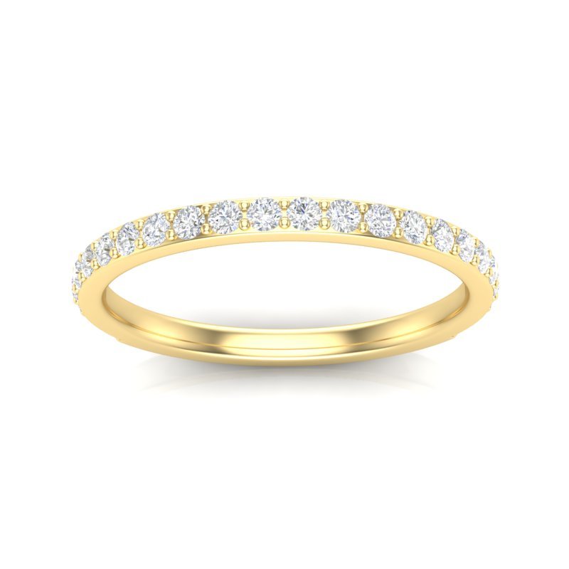 14K Gold Round Three Quarter Way Eternity Prong Set Lab Grown Diamond Wedding Band Ring Round Cut ABB-124.2-LGD-22  - Abtin & Co.