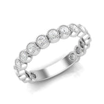 14K Gold Round Three-quarters Eternity Milgrain Bezel Set Lab Grown Diamond Wedding Band Ring Round Cut ABB-122-LGD-1  - Abtin & Co.