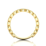 14K Gold Round Three-quarters Eternity Milgrain Bezel Set Lab Grown Diamond Wedding Band Ring Round Cut ABB-122-LGD-1  - Abtin & Co.