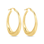 14K Gold Tapered Hoop Earrings Earring ABGE-115-G  - Abtin & Co.