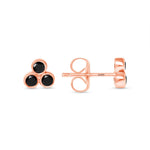 14K Gold Trio Black Diamond Stud Earrings Earring   - Abtin & Co.