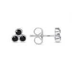 14K Gold Trio Black Diamond Stud Earrings Earring   - Abtin & Co.