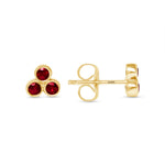 14K Gold Trio Ruby Stud Earrings Earring ABE-149-RUF-2  - Abtin & Co.