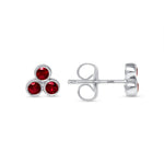 14K Gold Trio Ruby Stud Earrings Earring ABE-149-RUF-1  - Abtin & Co.