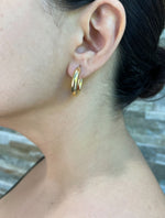 14K Gold Tube Hoop earrings Earring ABGE-101.1-5-G  - Abtin & Co.