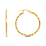 14K Gold Tube Hoop earrings Earring ABGE-101.1-2-G  - Abtin & Co.
