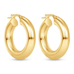 14K Gold Tube Hoop earrings Earring ABGE-101.2-5-G  - Abtin & Co.