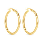 14K Gold Tube Hoop earrings Earring ABGE-101.3-3-G  - Abtin & Co.