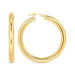14K Gold Tube Hoop earrings Earring ABGE-101.3-4-G  - Abtin & Co.