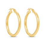 14K Gold Tube Hoop earrings Earring ABGE-101.2-3-G  - Abtin & Co.