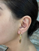 14K Gold Tube Hoop earrings Earring ABGE-101.3-3-G  - Abtin & Co.
